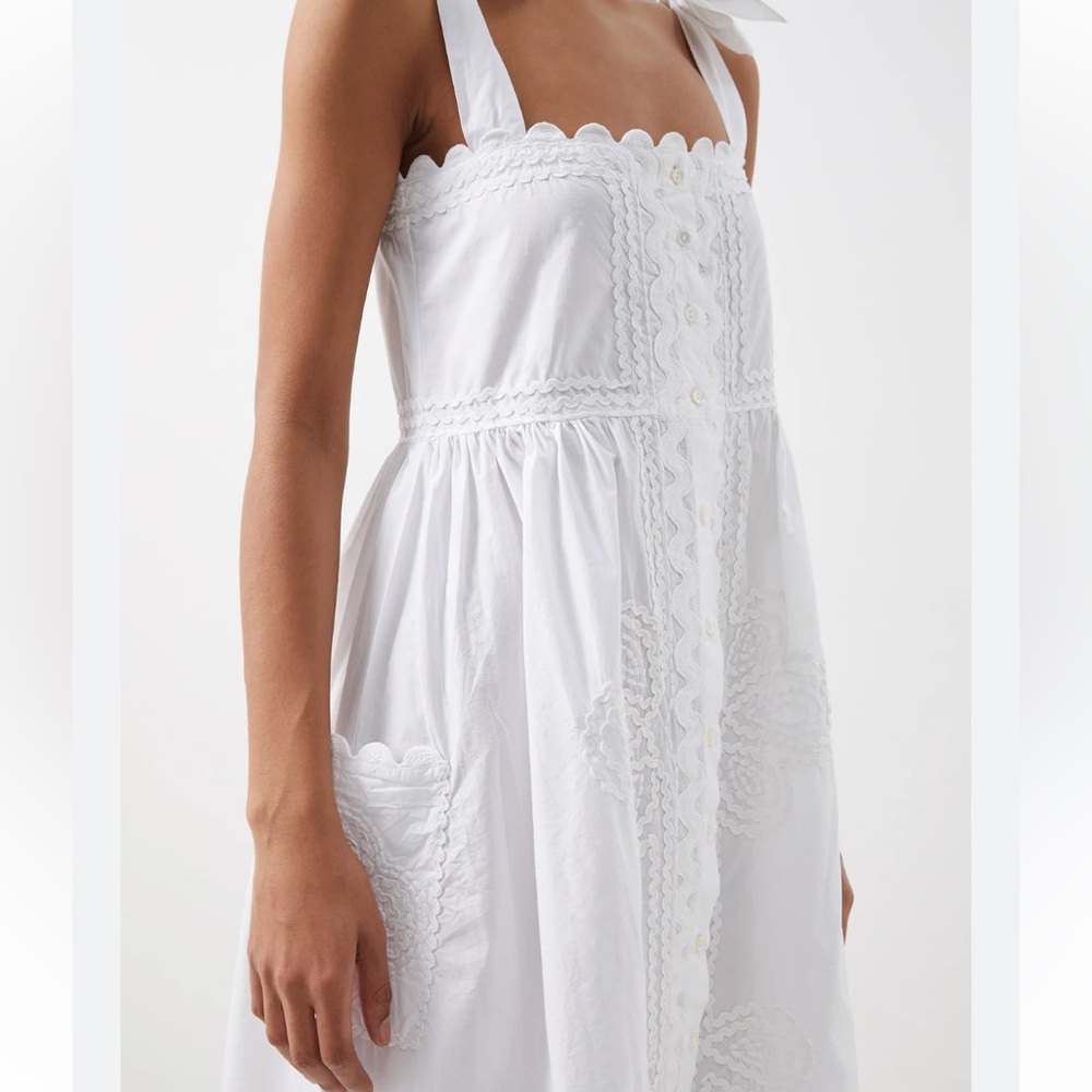 Juliet dunn white poplin ric rac dress